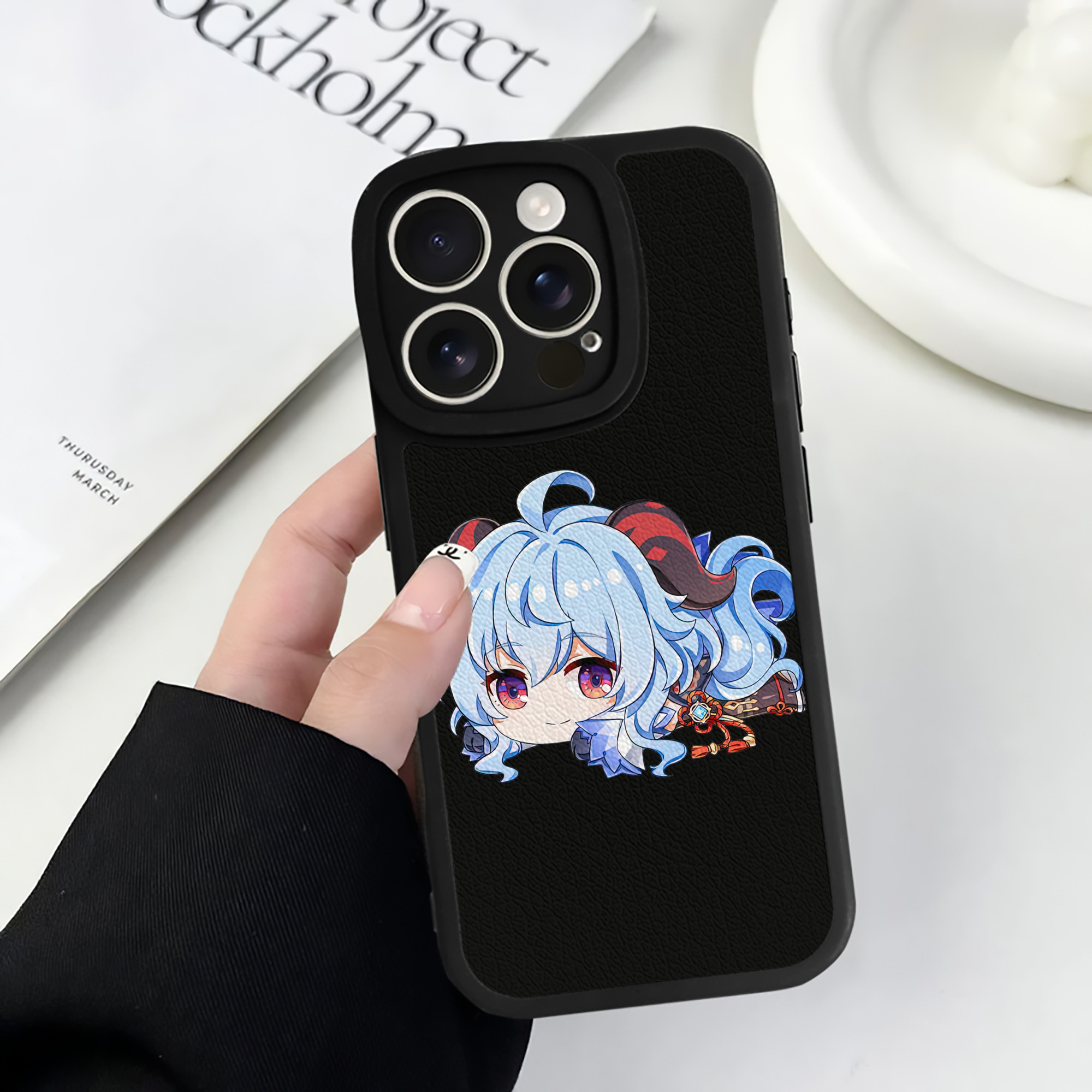 げんし神 甘雨 かんう genshin Ganyu 【iPhone 16シリーズ対応】シリコンスマホケース（レザー調） 材質：シリコン